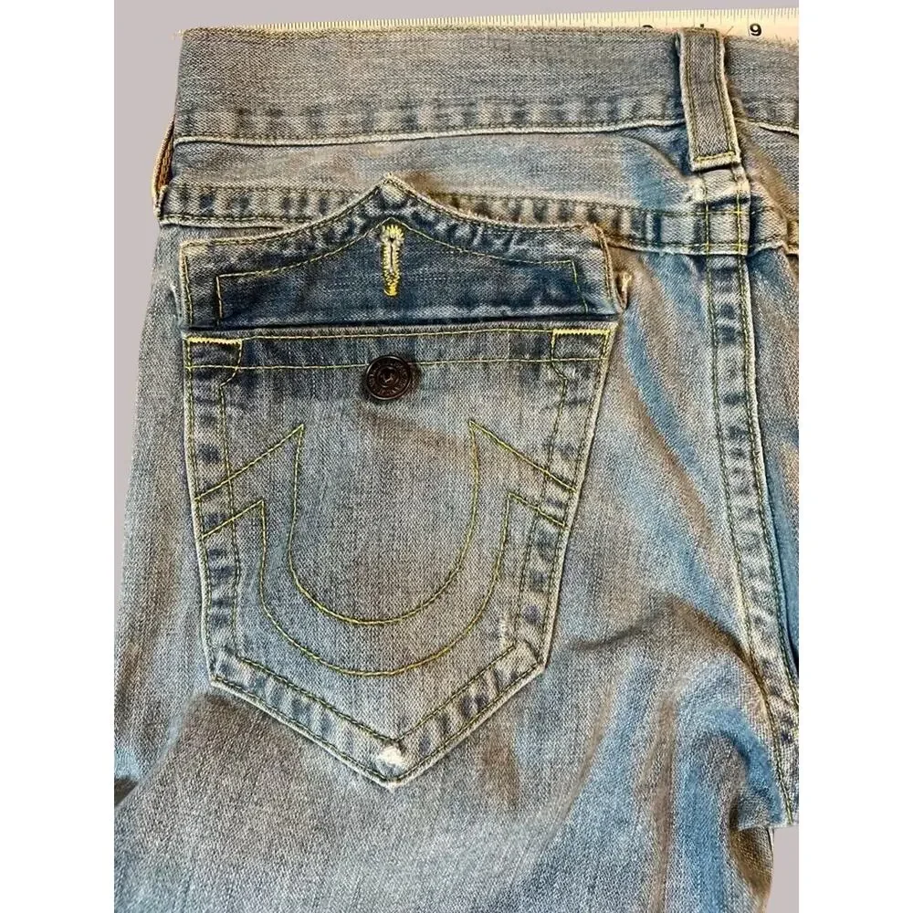 TRUE RELIGION Geno Relaxed Slim Fit Jeans, Distressed, Light Wash| Men’s: 36x32
